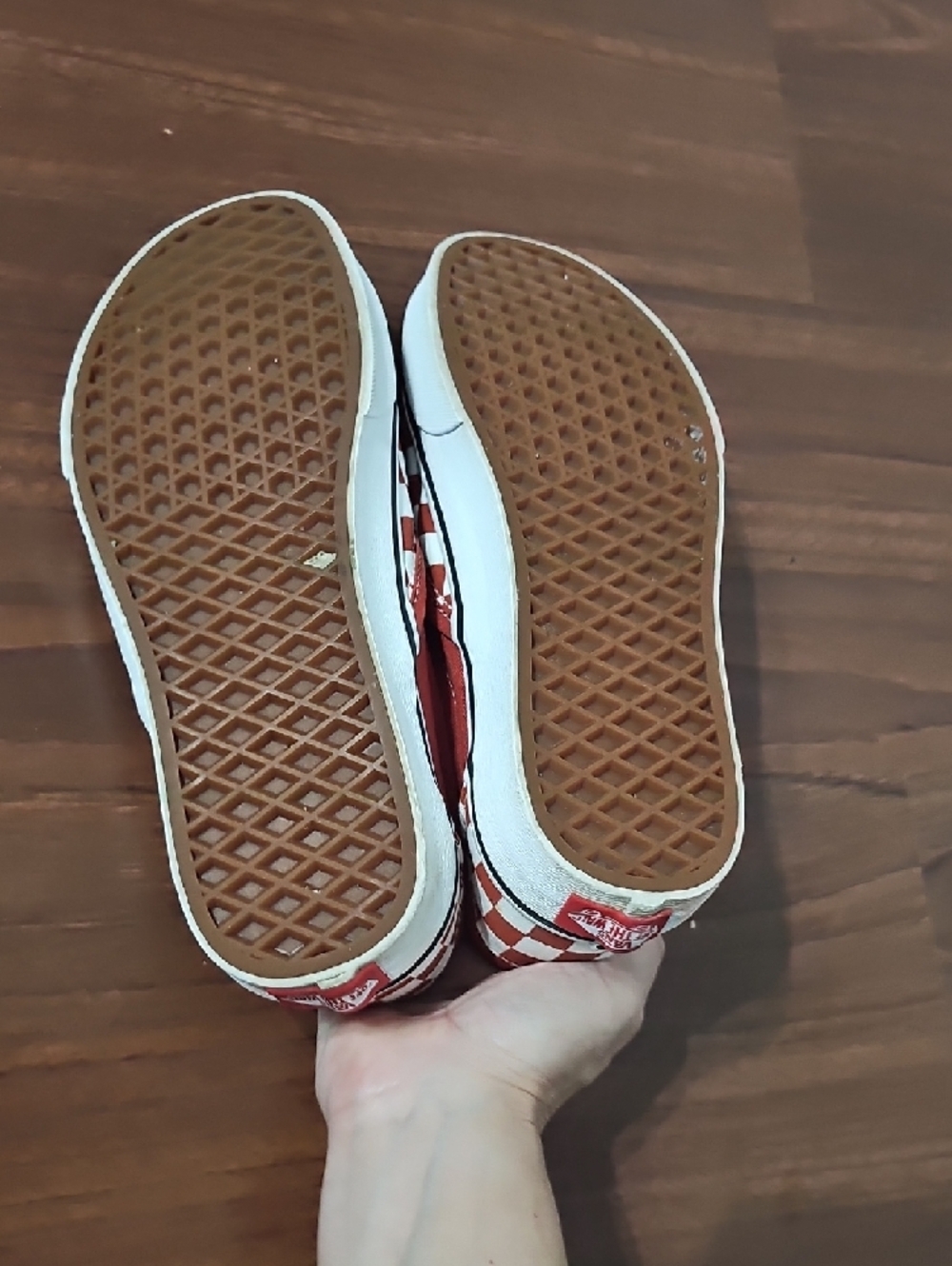 Vans Slip-On Checkerboard Sneakers - Red & White - Picture 5 of 6